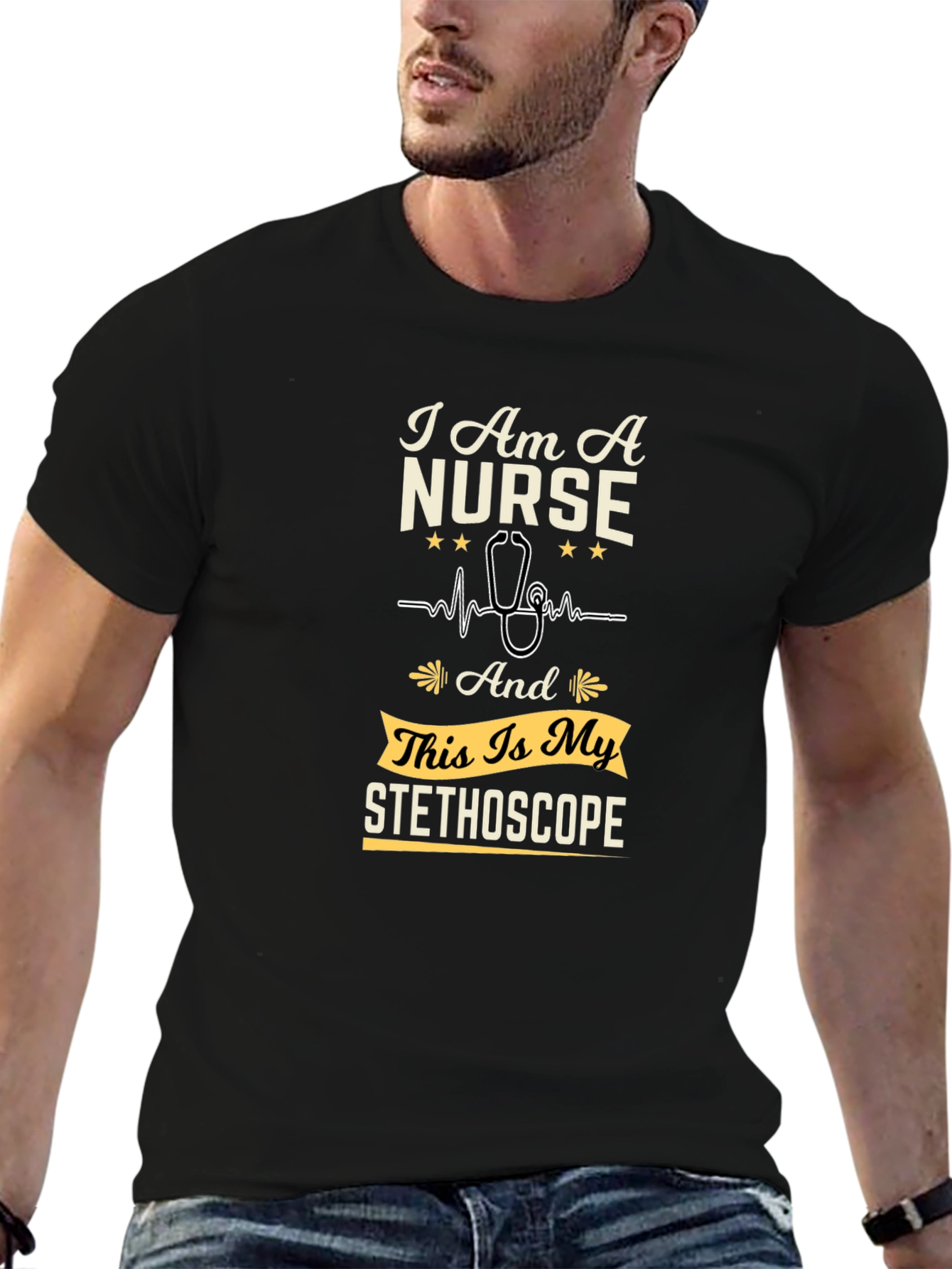 I Am A Nurse T-Shirt - Stethoscope Graphic