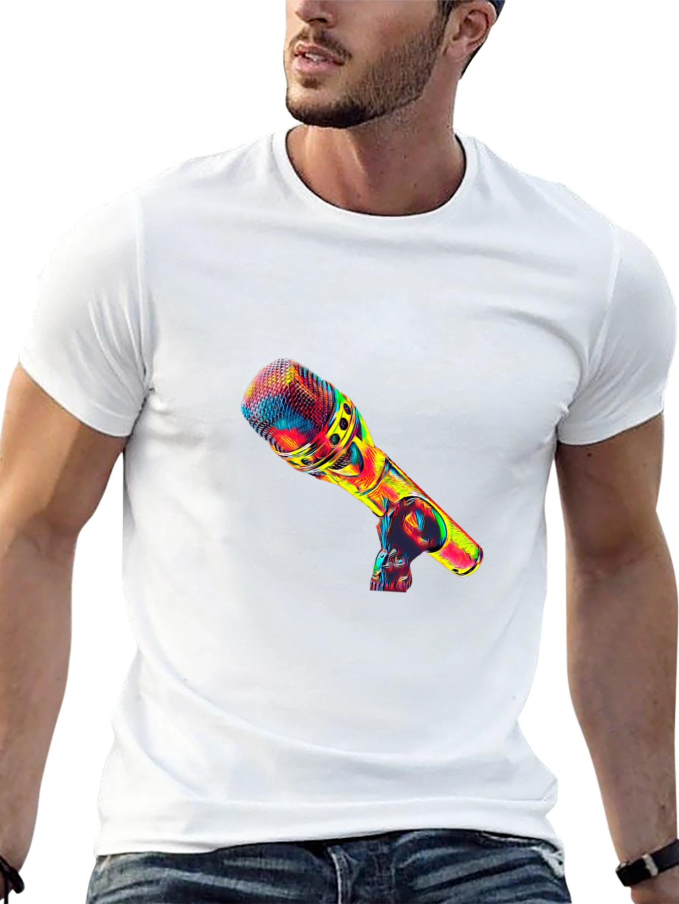 Psychedelic Microphone Graphic T-Shirt
