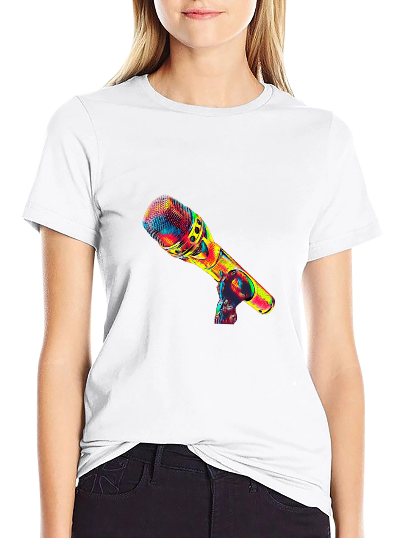 Psychedelic Microphone Graphic T-Shirt