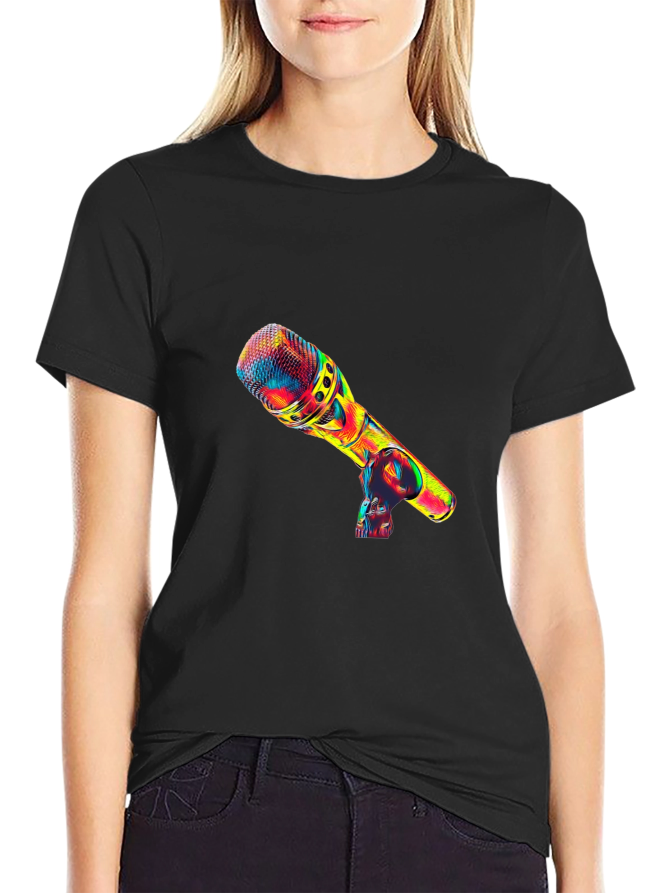 Psychedelic Microphone Graphic T-Shirt