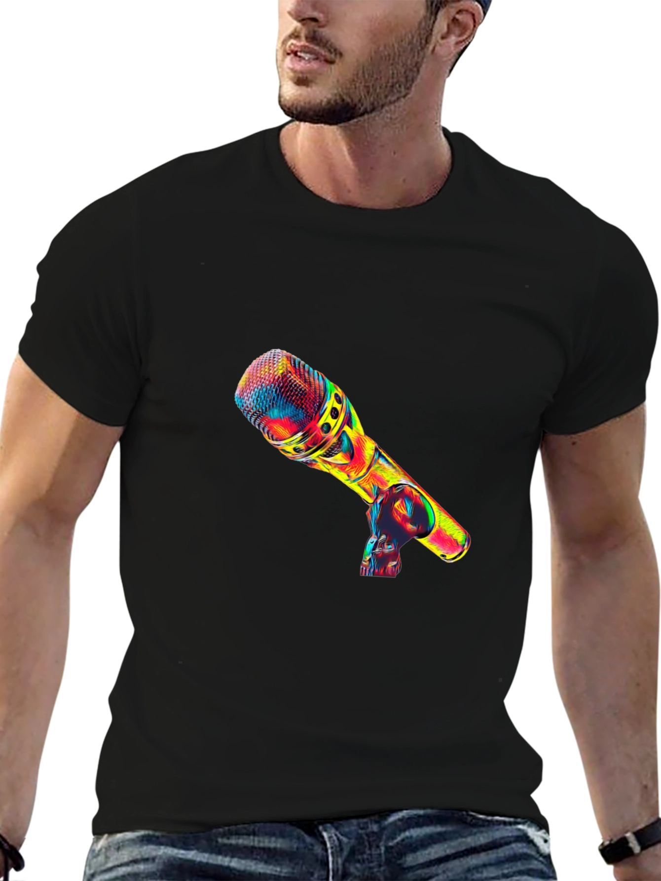 Psychedelic Microphone Graphic T-Shirt