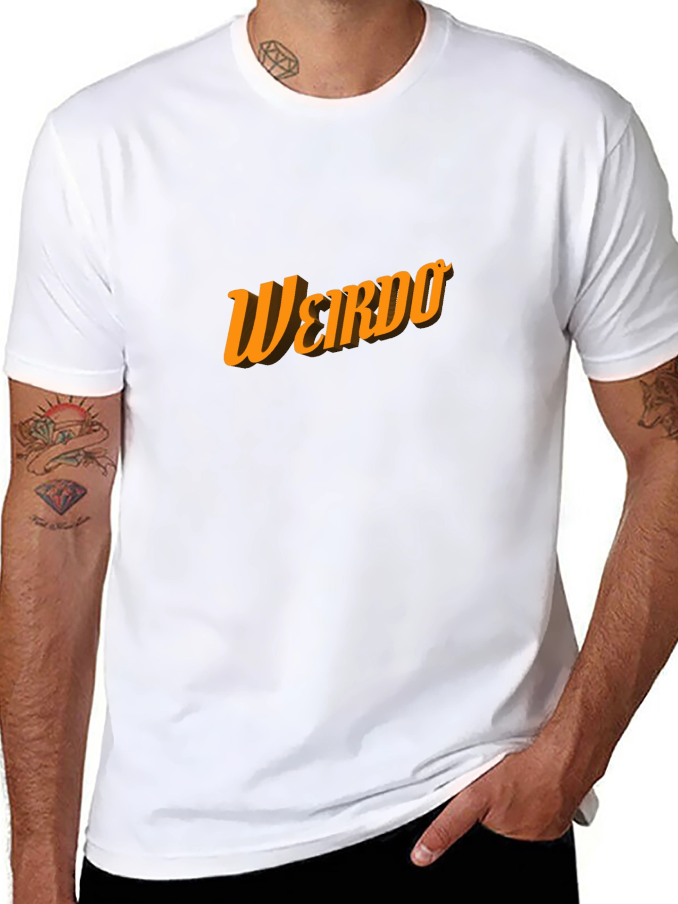 Weirdo Graphic Print Black Crew Neck T-Shirt