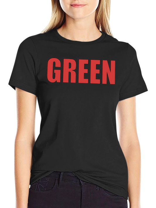 Bold Statement Tee: Red GREEN Graphic on Black