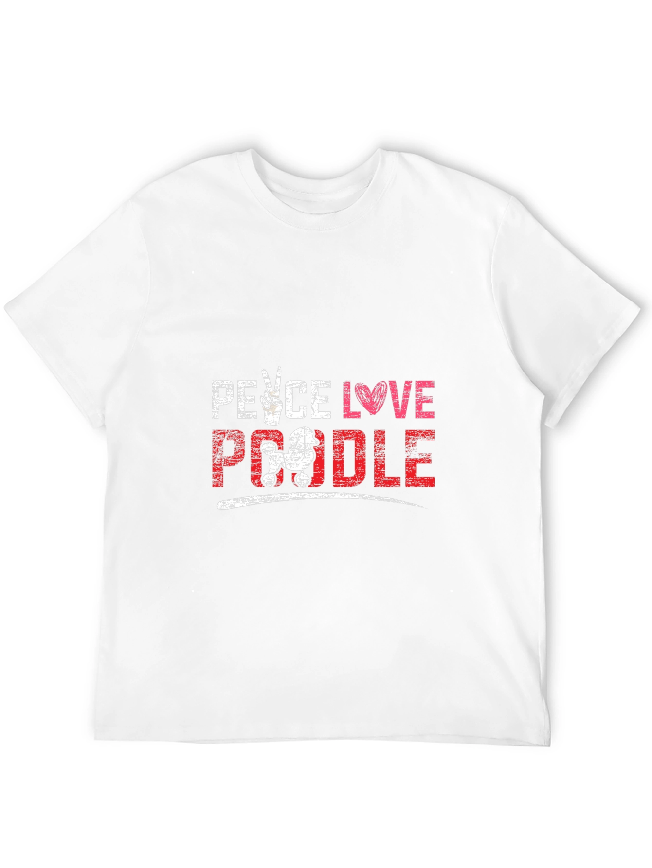 Peace Love Poodle T-Shirt Black