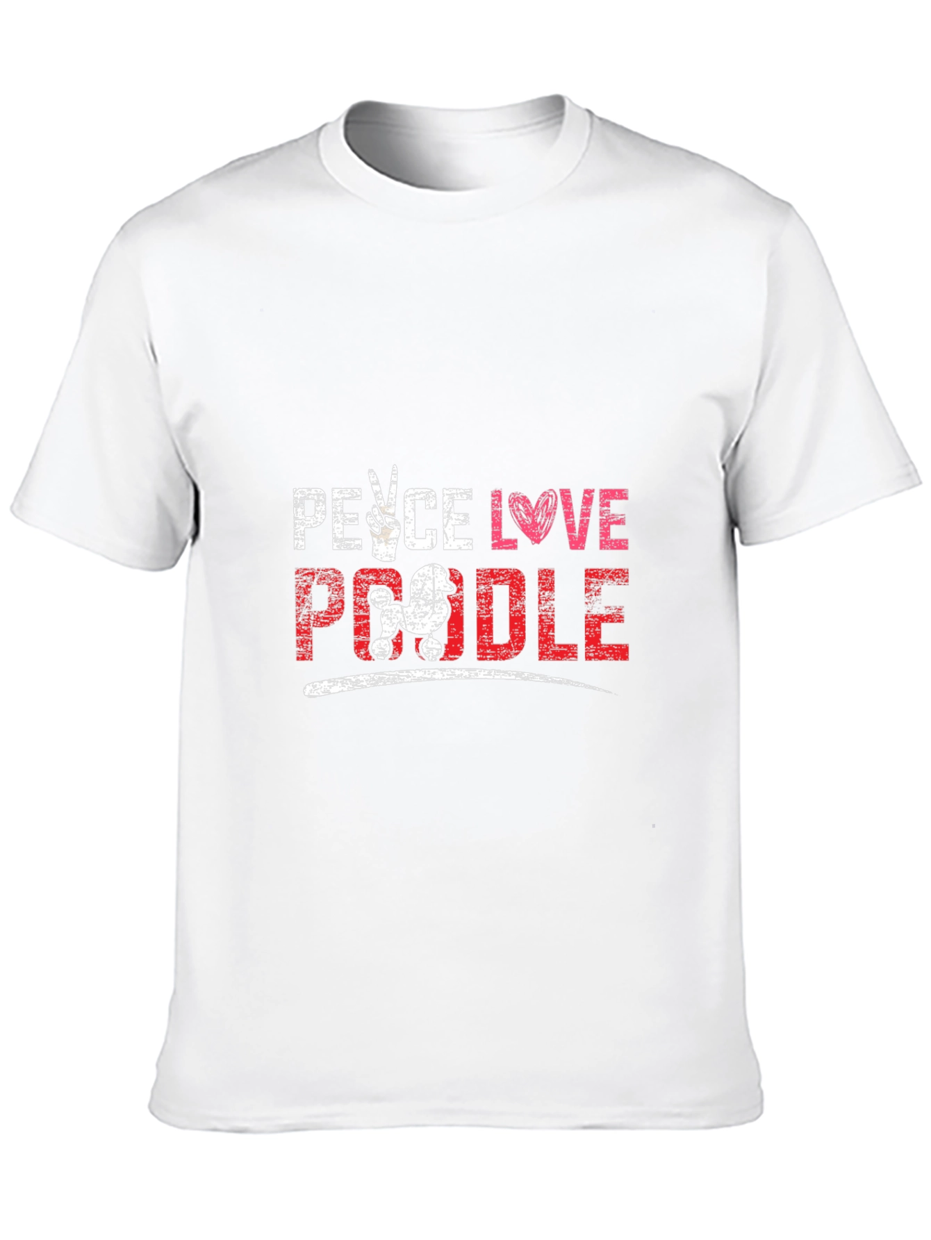 Peace Love Poodle T-Shirt Black