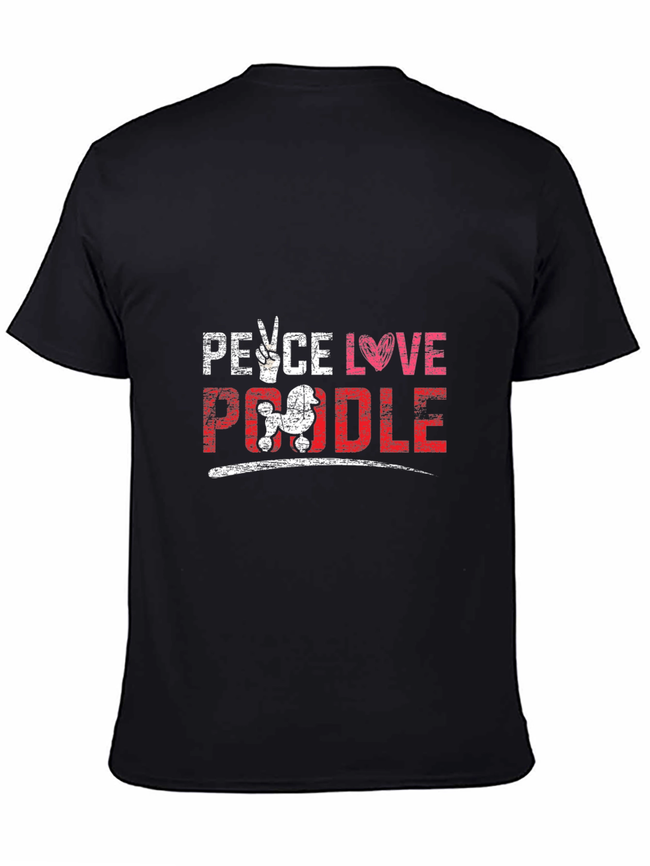 Peace Love Poodle T-Shirt Black