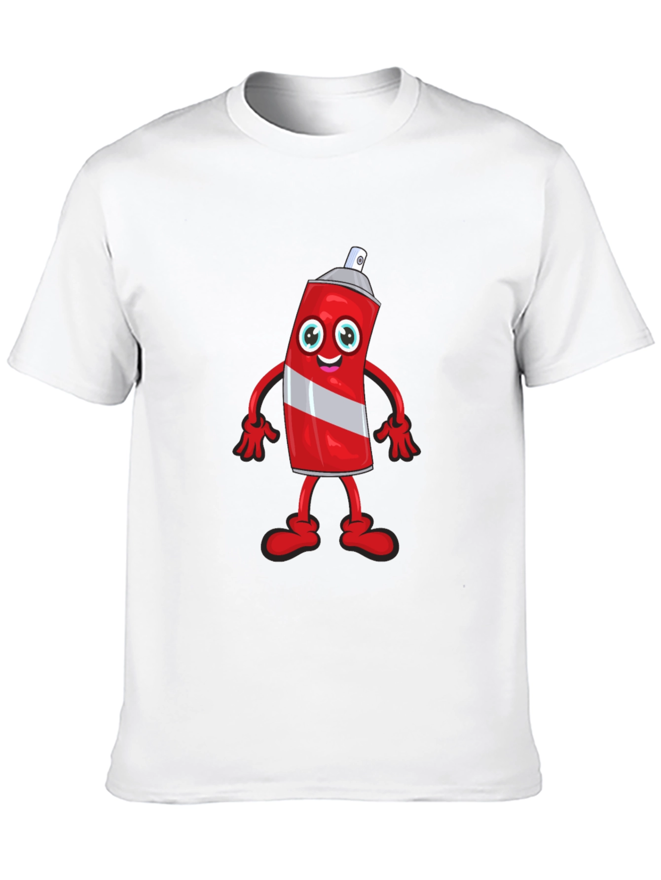 Cartoon Spray Paint Can Black T-Shirt