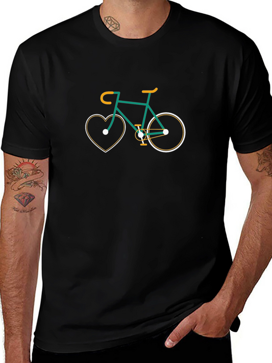 Heart Bike Graphic T-Shirt - Casual Tee