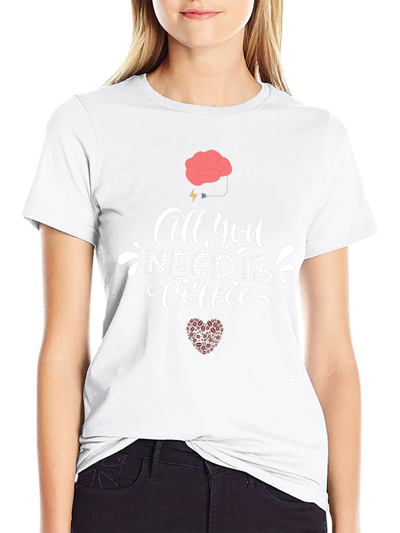 Coffee Lover T-Shirt - Brain Powered Design