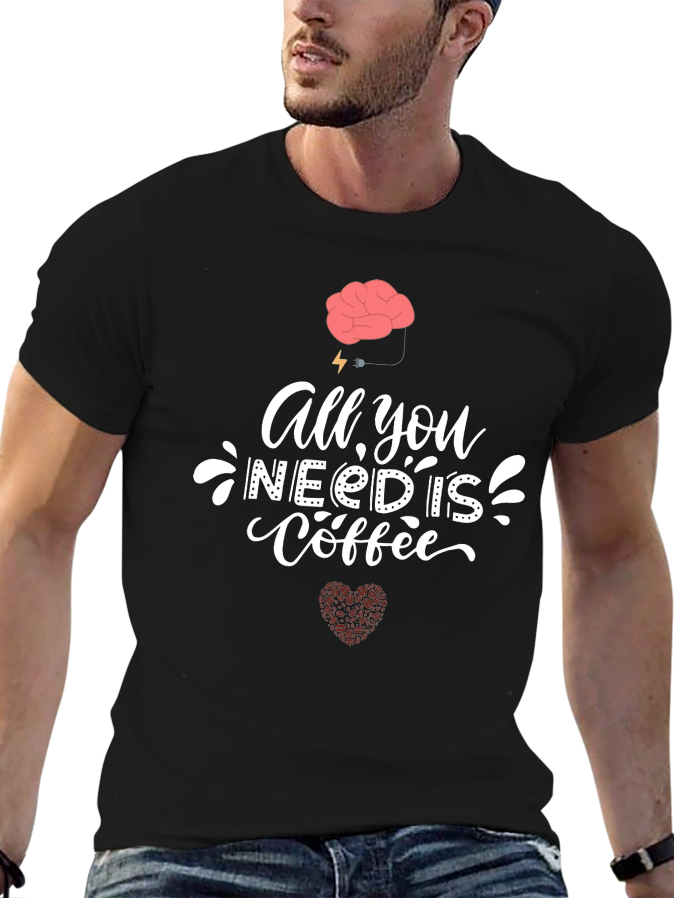 Coffee Lover T-Shirt - Brain Powered Design