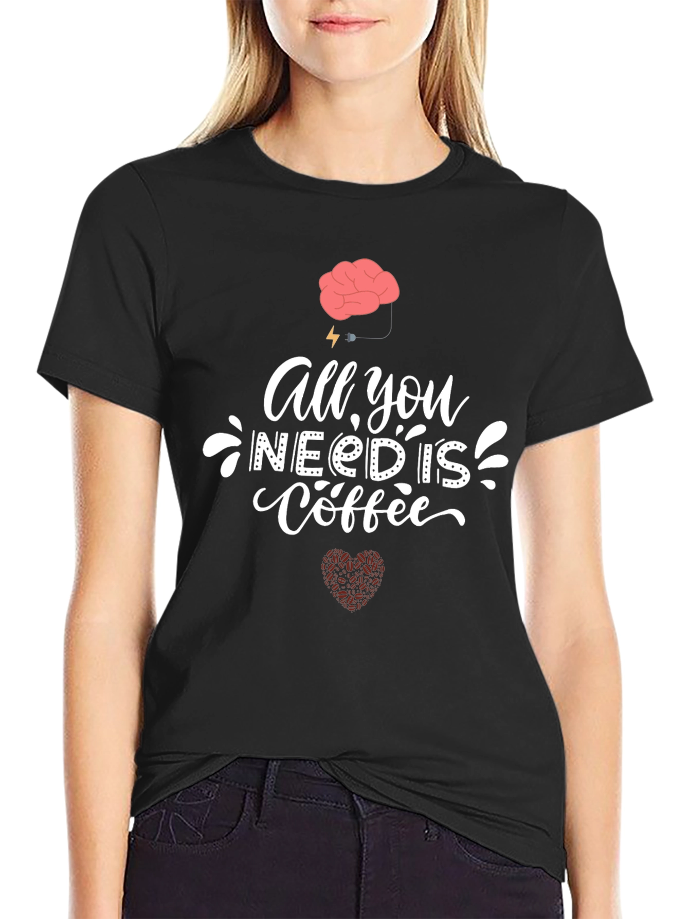 Coffee Lover T-Shirt - Brain Powered Design