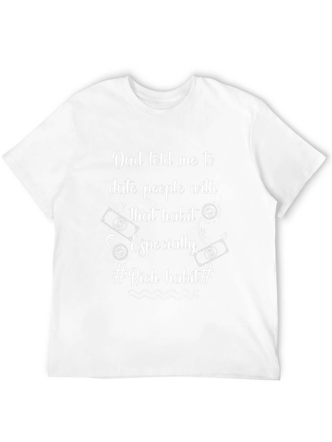 Rich Habit Dad Joke Black T-Shirt