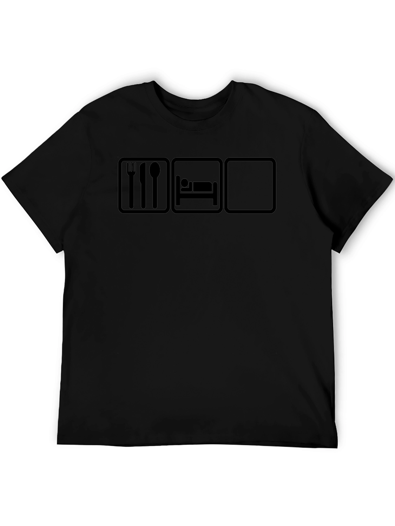Eat Sleep Repeat Black Graphic Tee