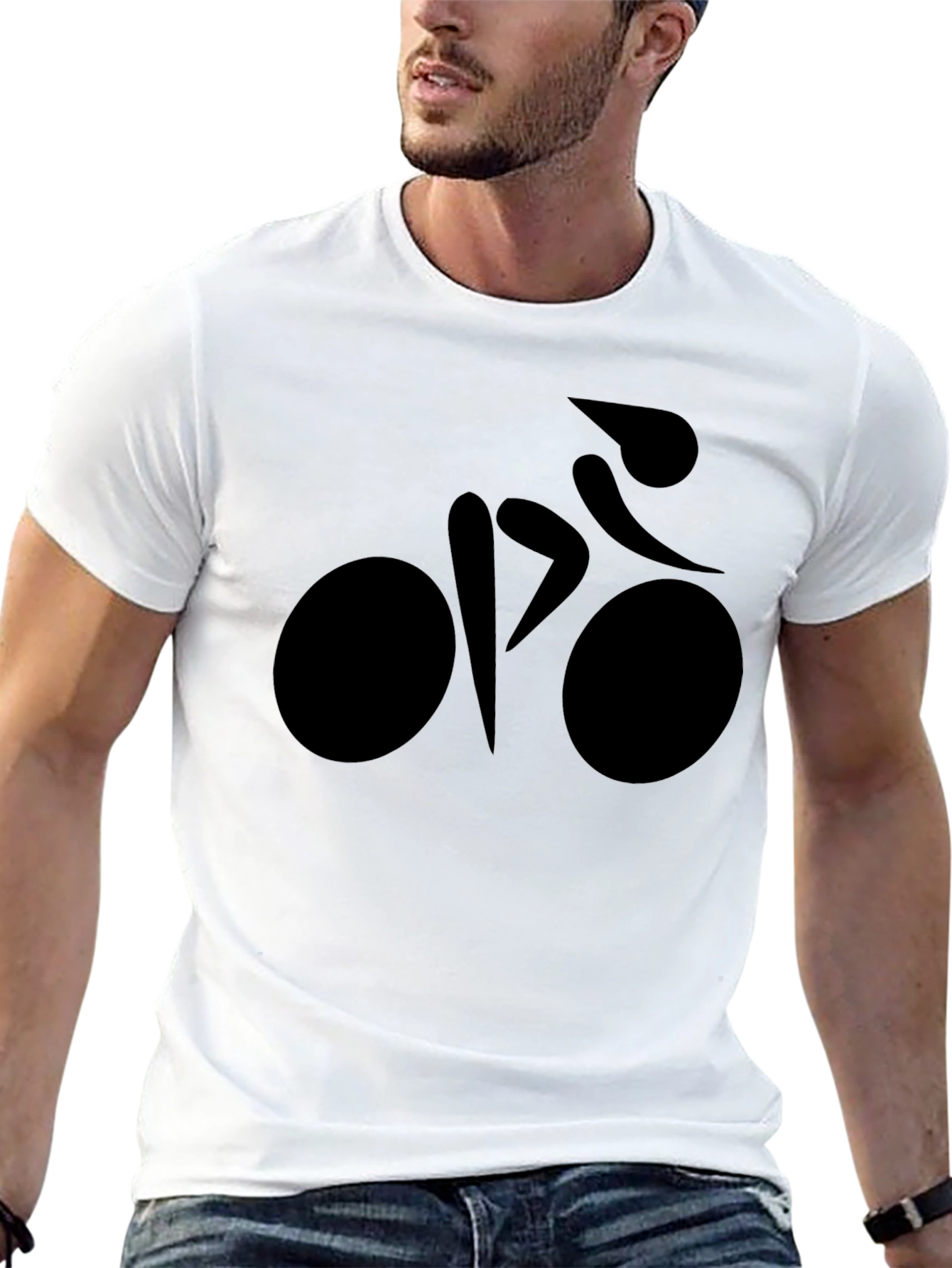 Black Biker Silhouette T-Shirt
