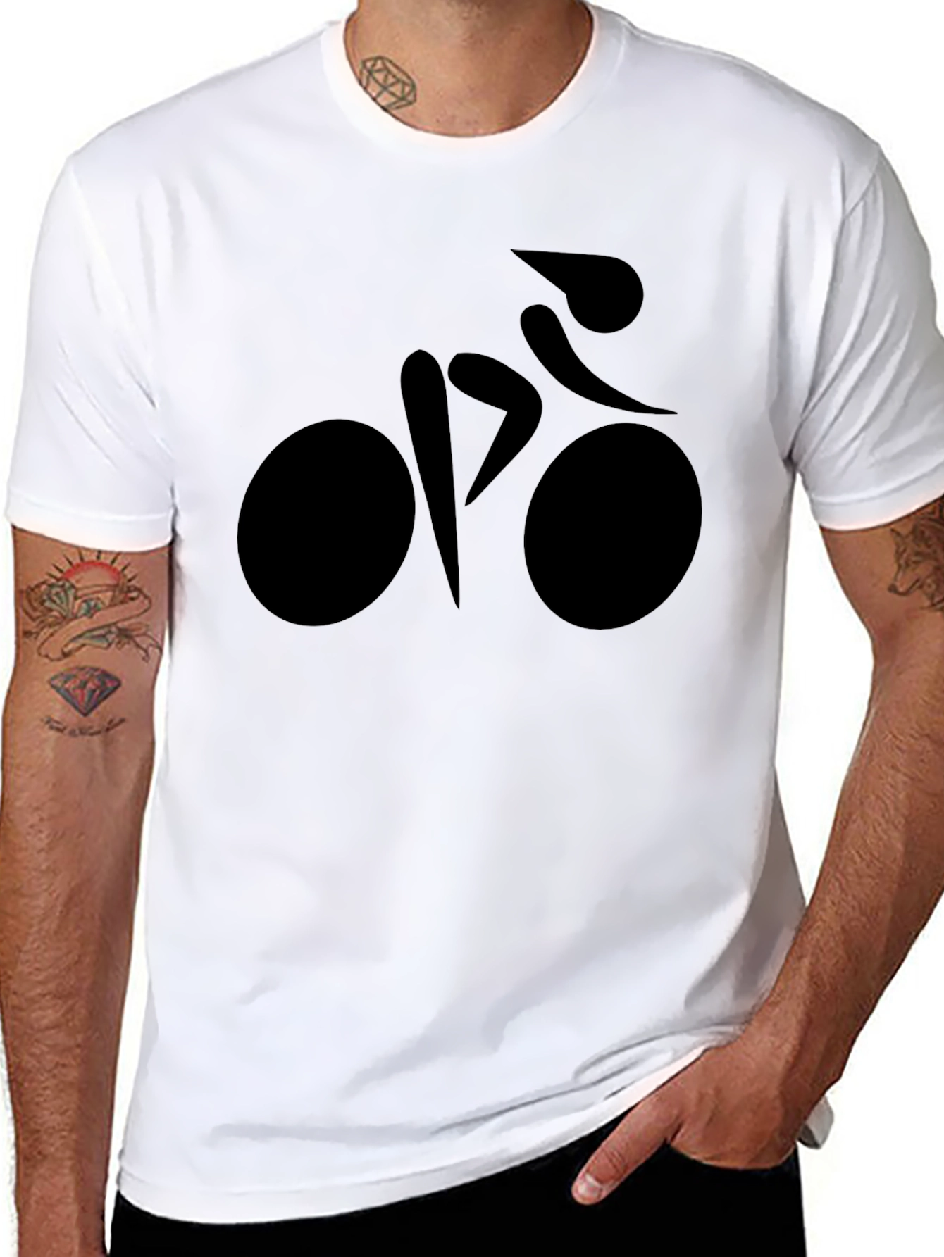 Black Biker Silhouette T-Shirt