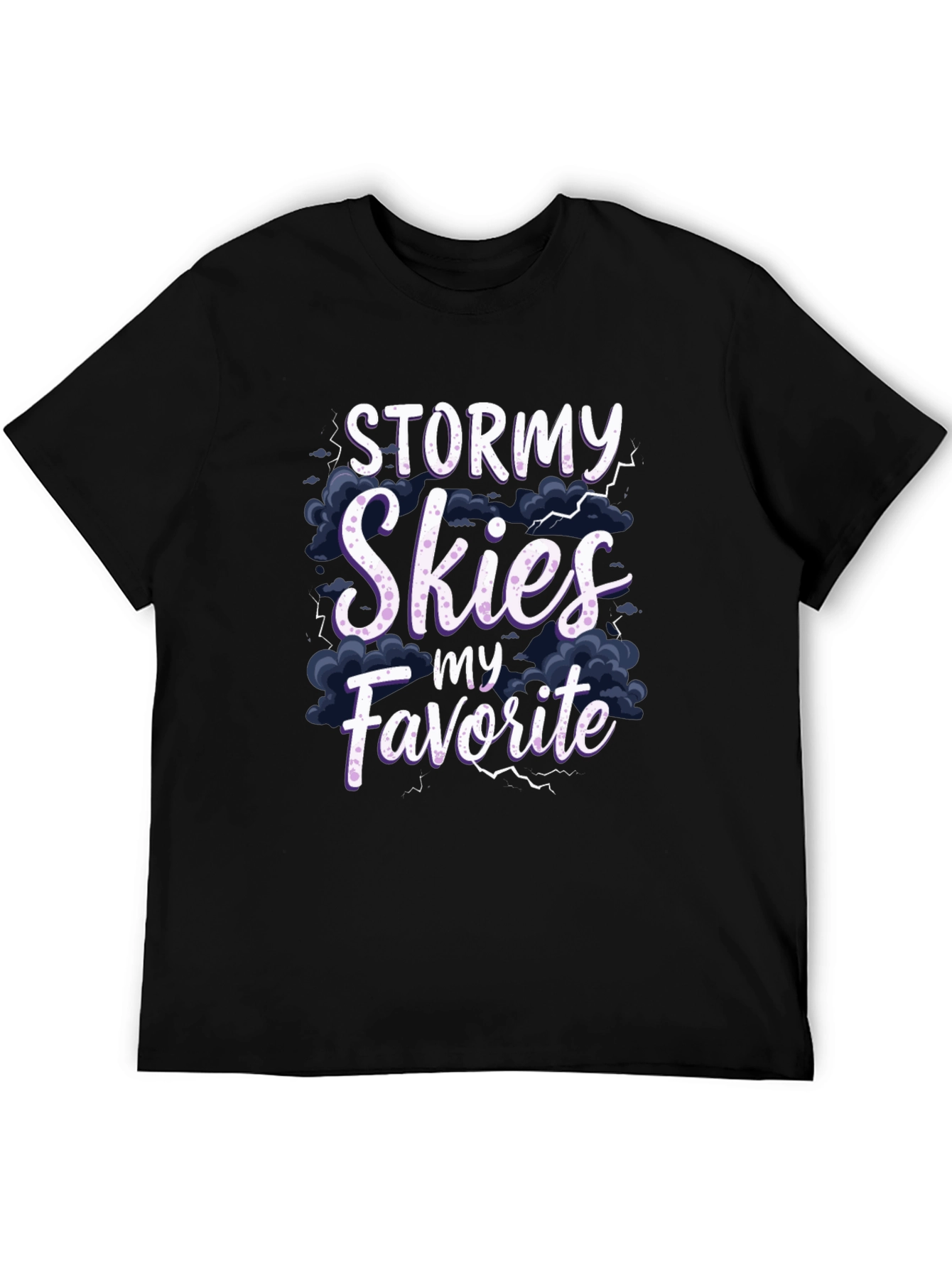Stormy Skies Favorite Black Graphic T-Shirt