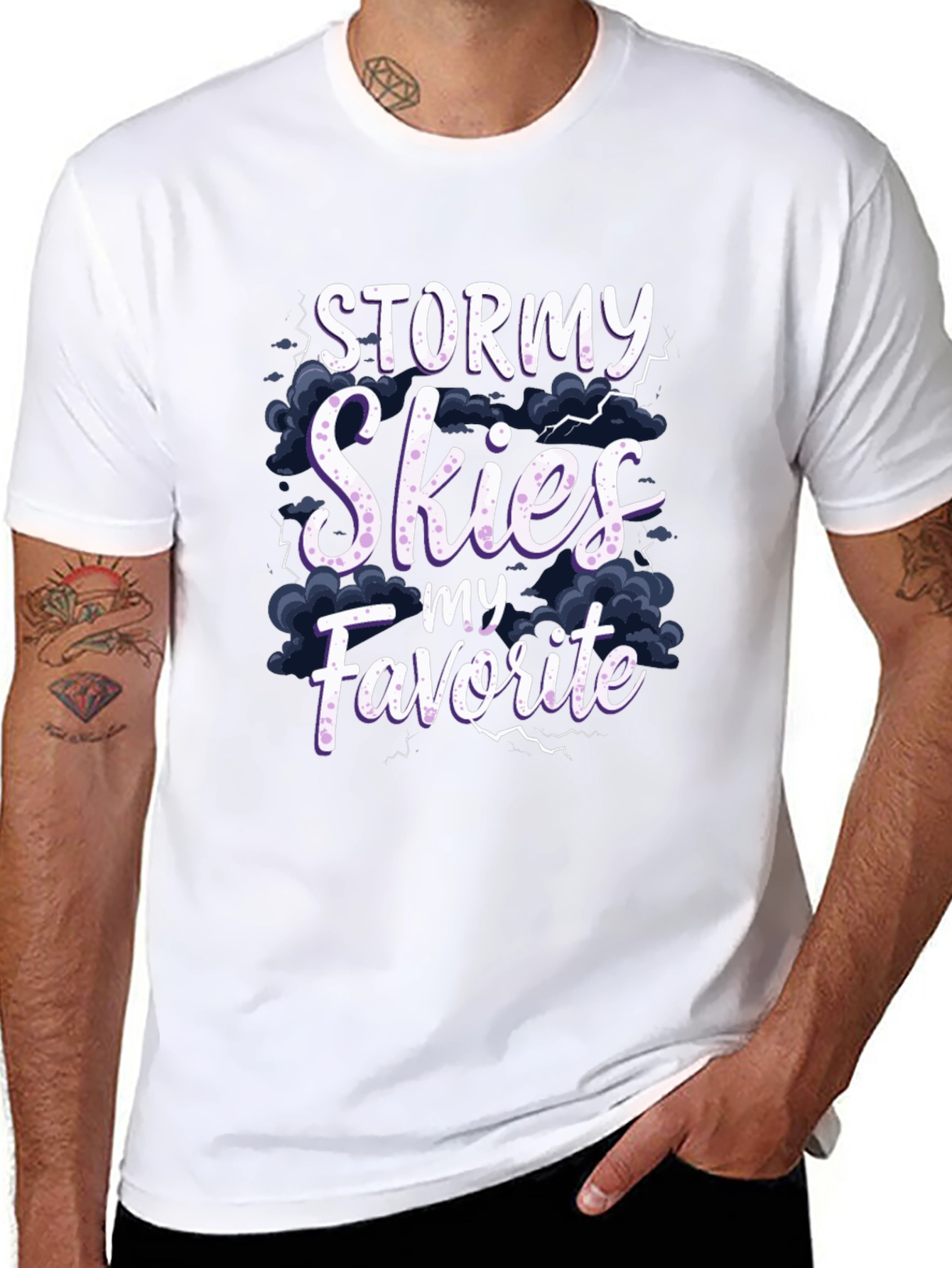 Stormy Skies Favorite Black Graphic T-Shirt