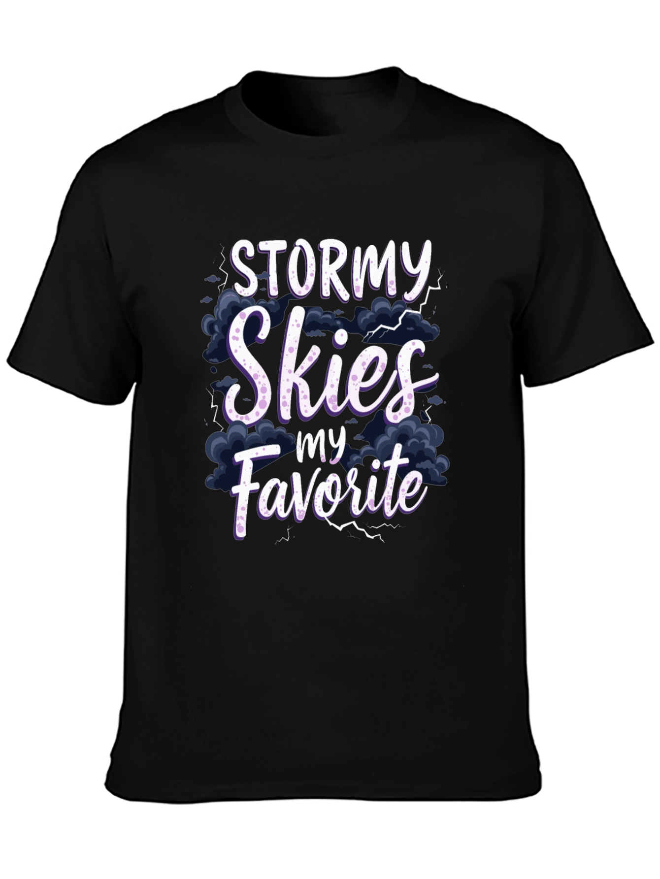 Stormy Skies Favorite Black Graphic T-Shirt