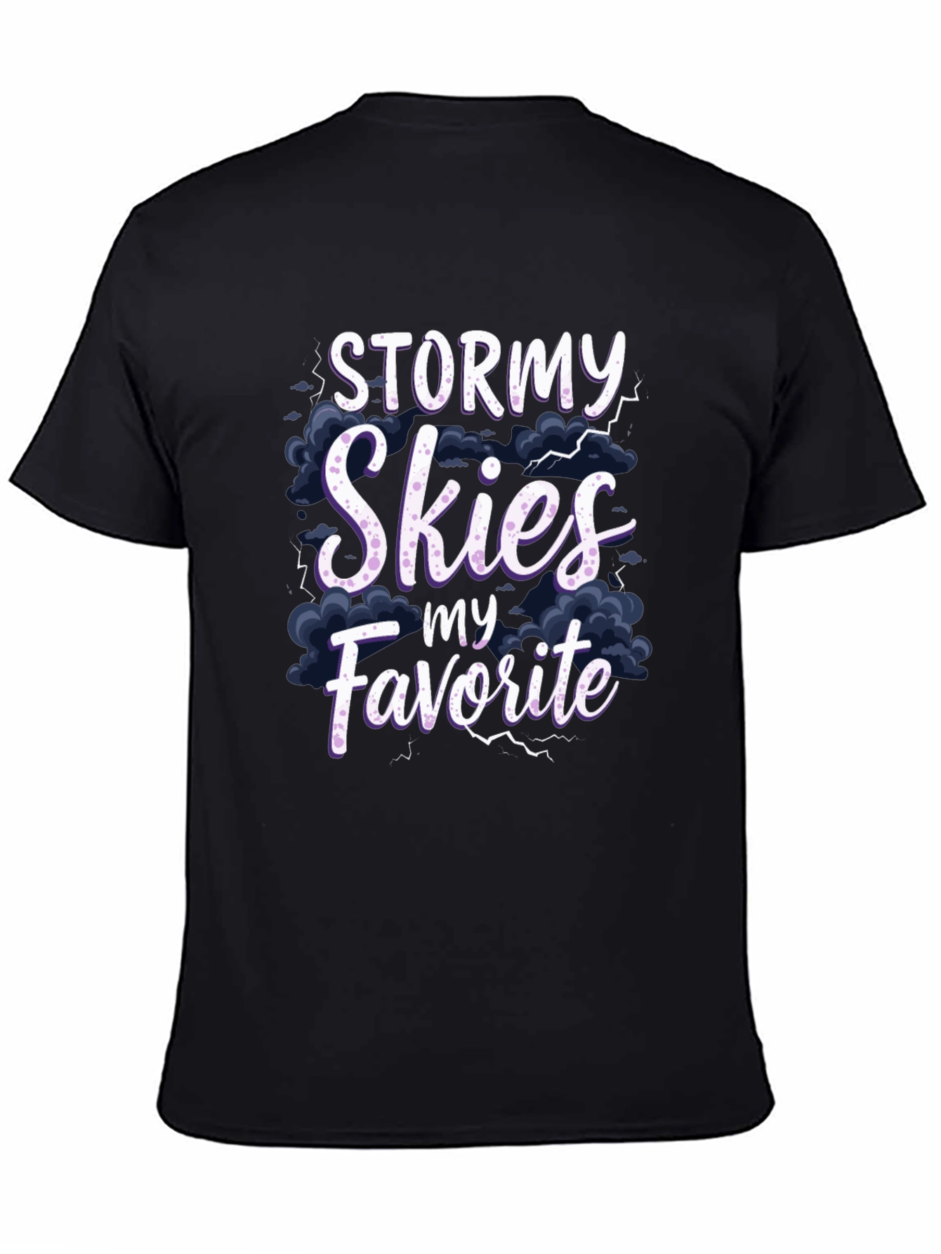 Stormy Skies Favorite Black Graphic T-Shirt