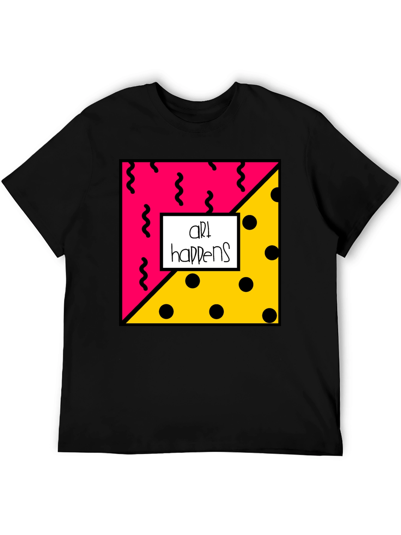 Art Happens Graphic Tee - Black Cotton T-Shirt