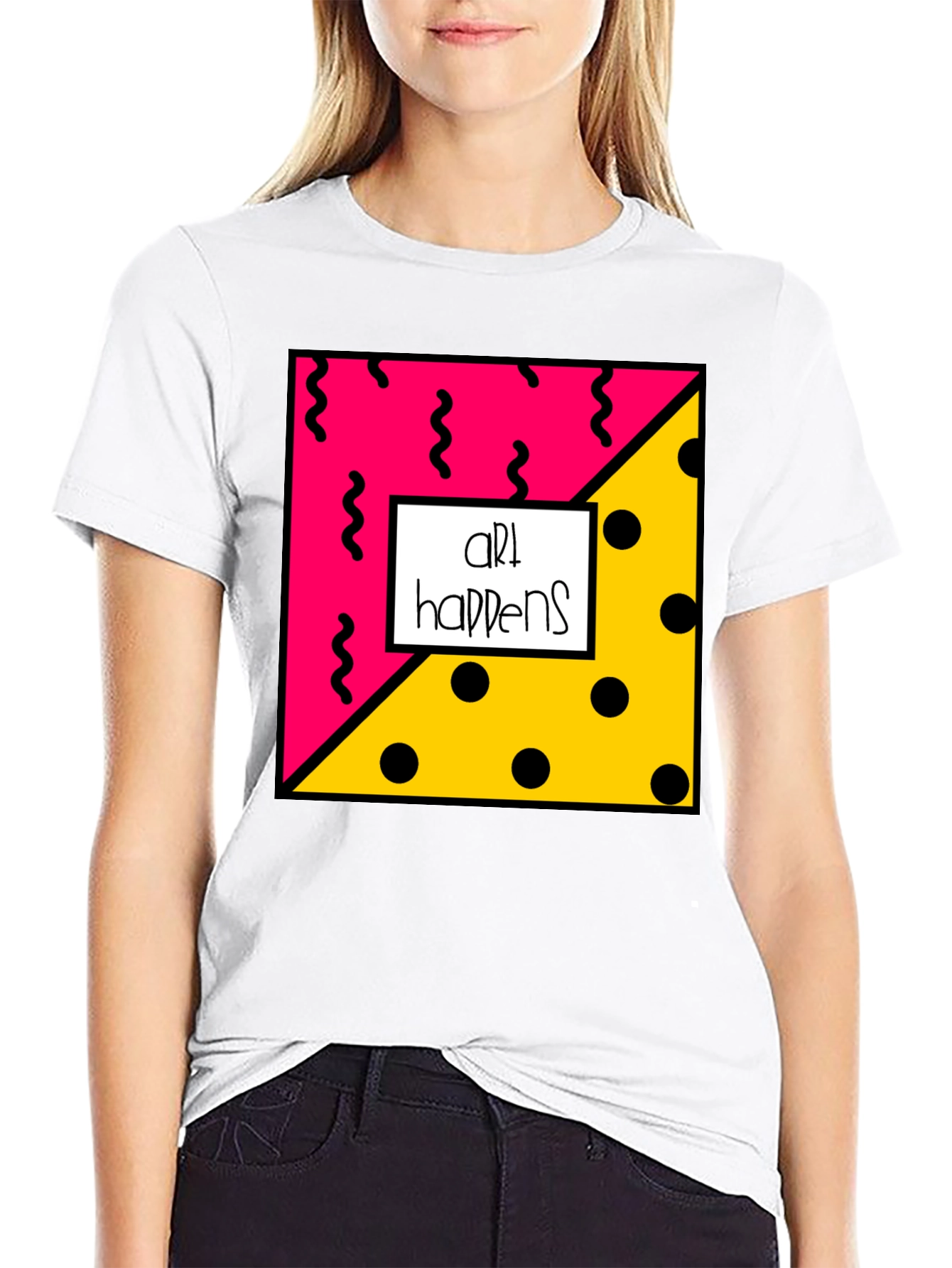 Art Happens Graphic Tee - Black Cotton T-Shirt