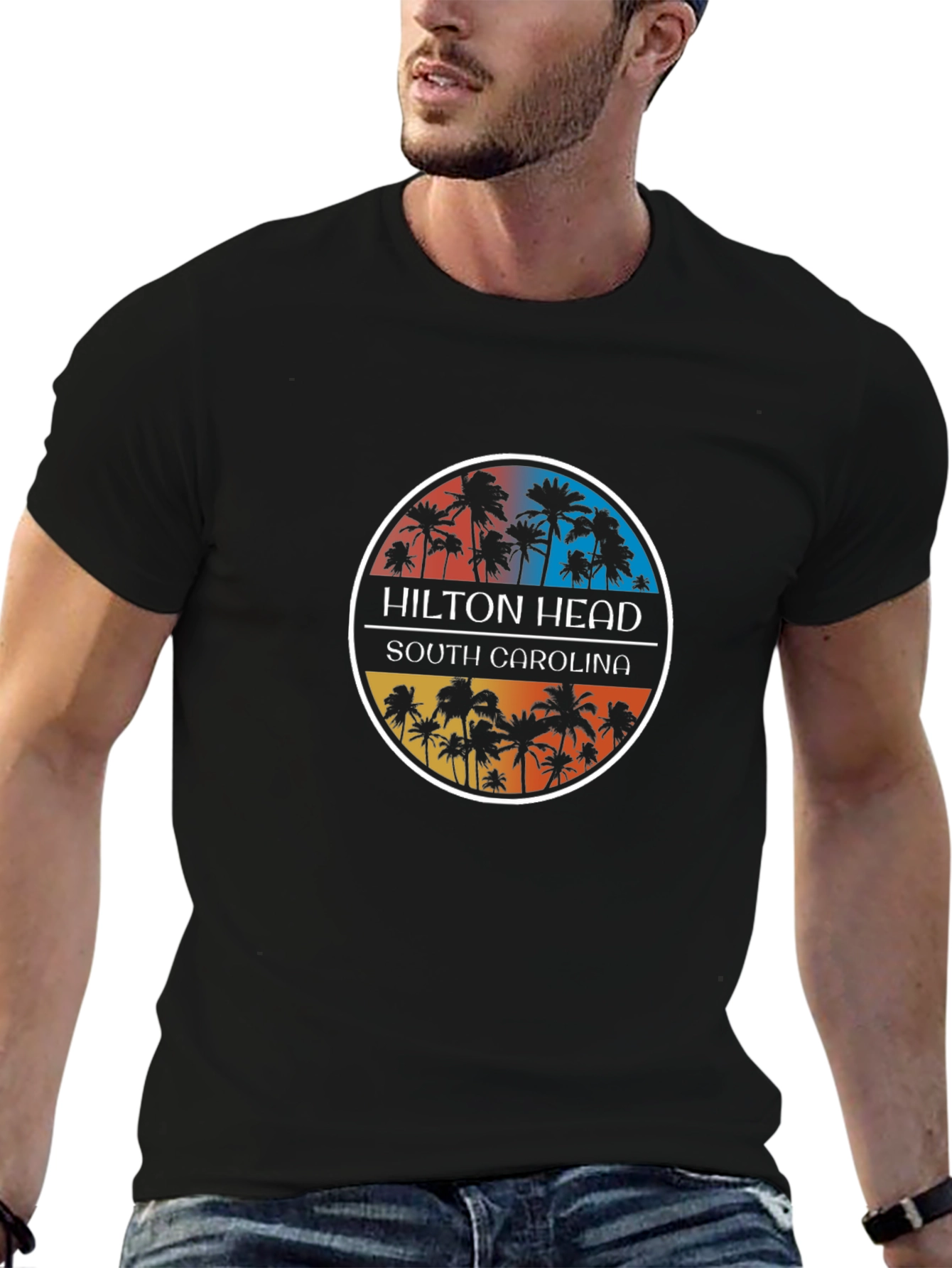 Hilton Head South Carolina Palm Tree Graphic Tee