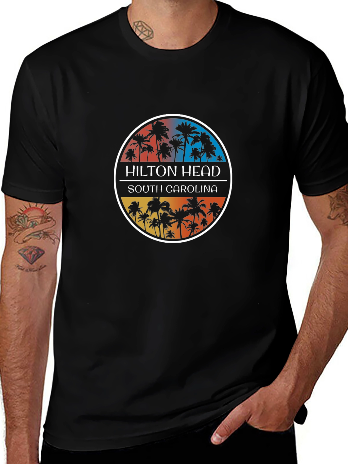 Hilton Head South Carolina Palm Tree Graphic Tee