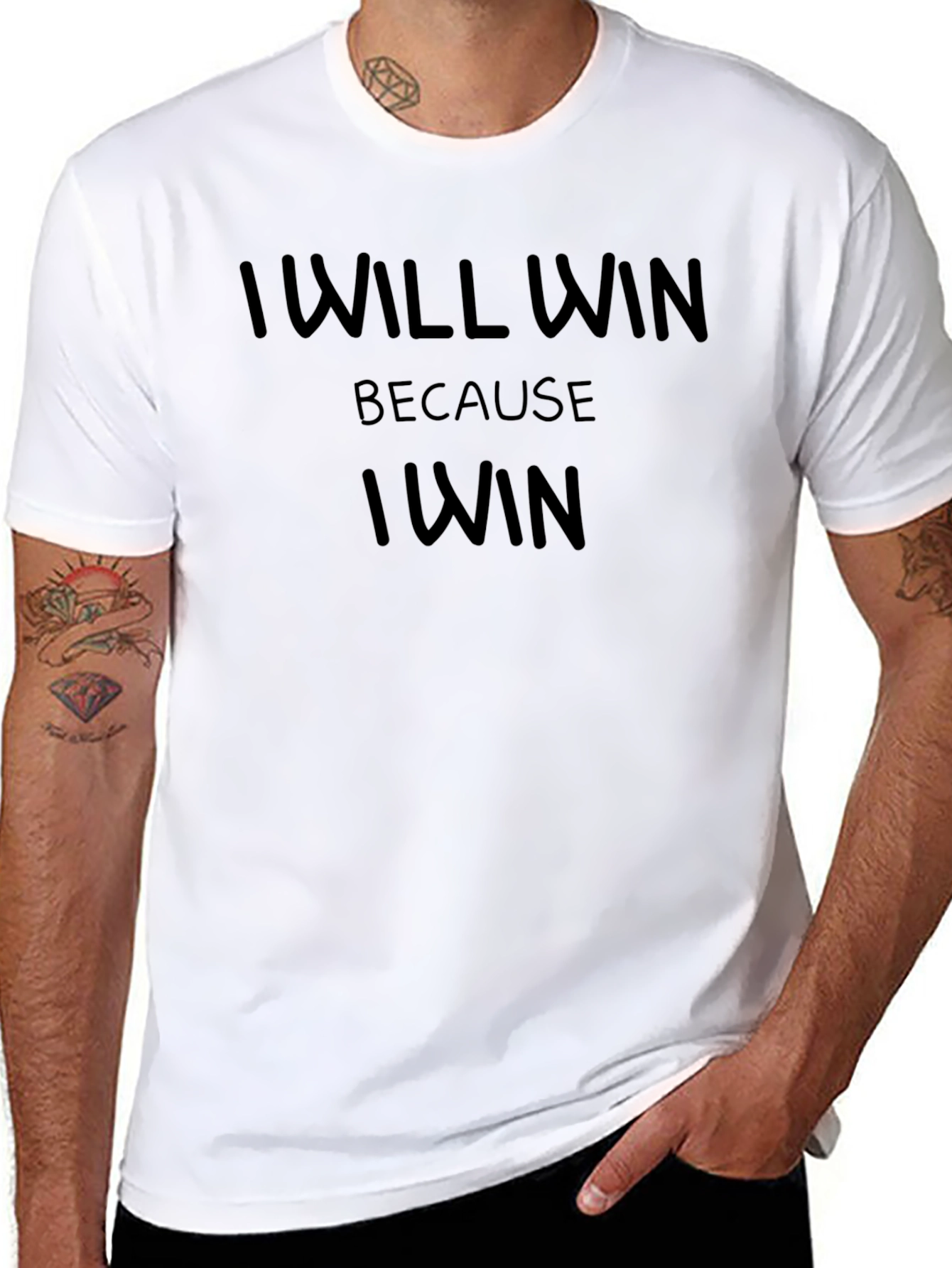 I WILL WIN Graphic Tee - Black Cotton