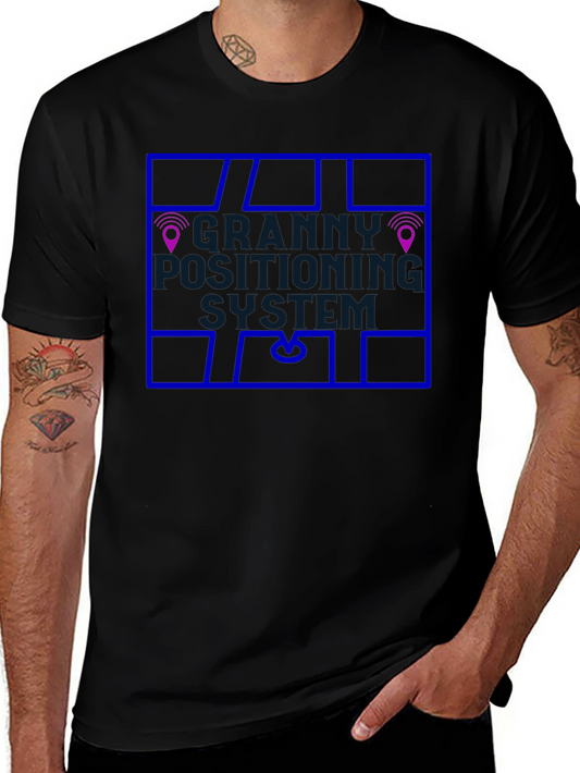 Granny Positioning System Black T-Shirt