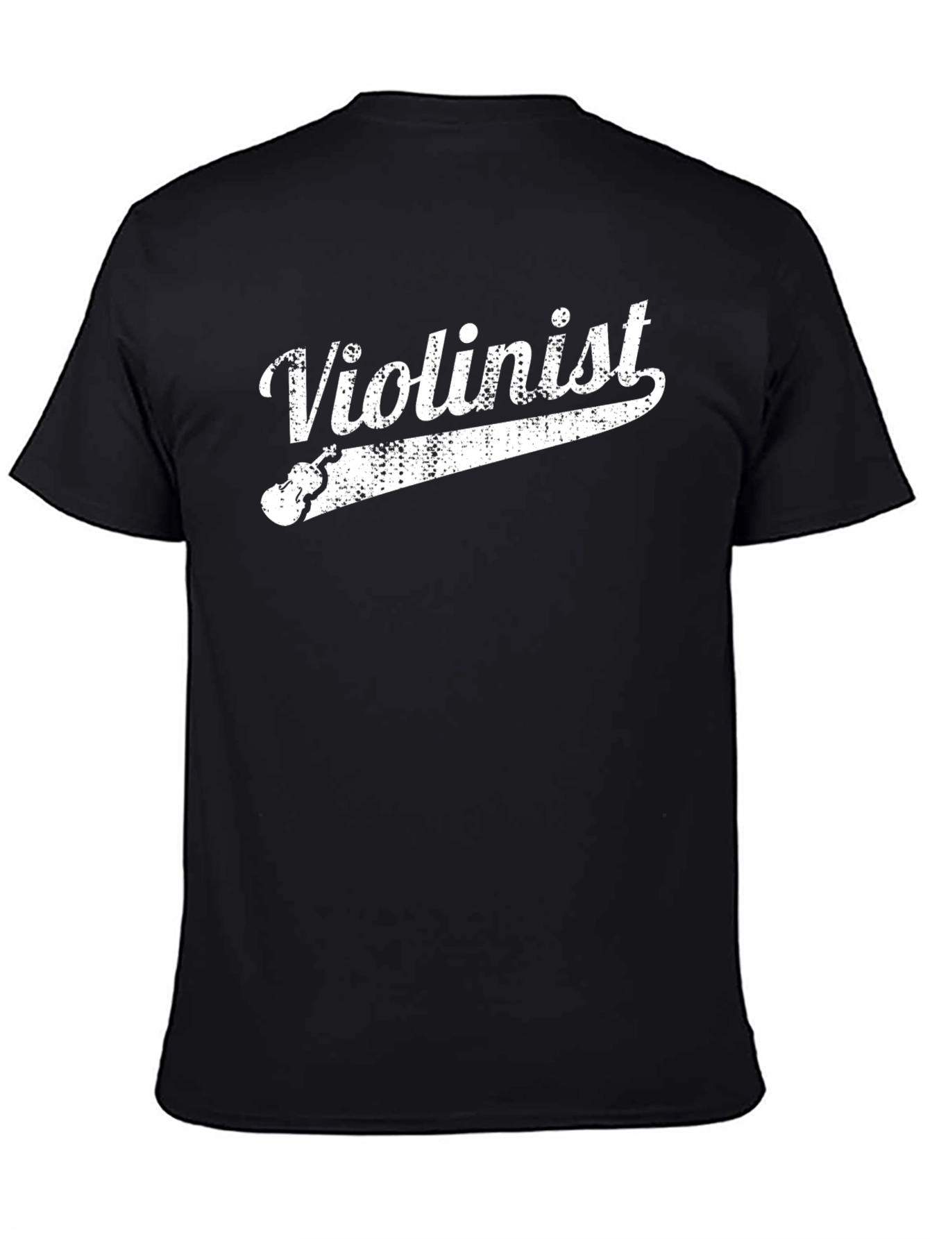 Violinist Graphic T-Shirt - Black Crew Neck Tee