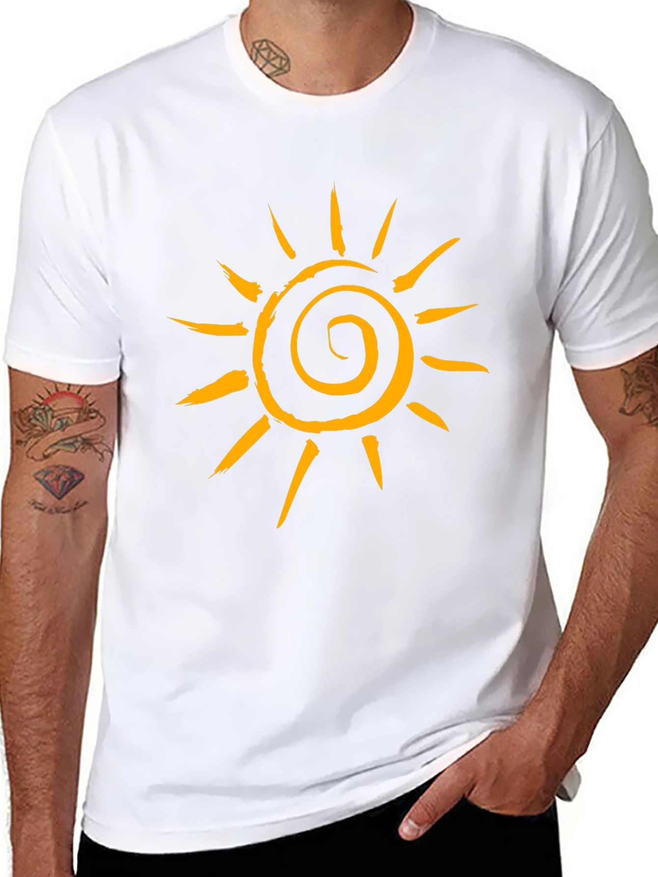 Sun Graphic T-Shirt - Black Cotton Tee