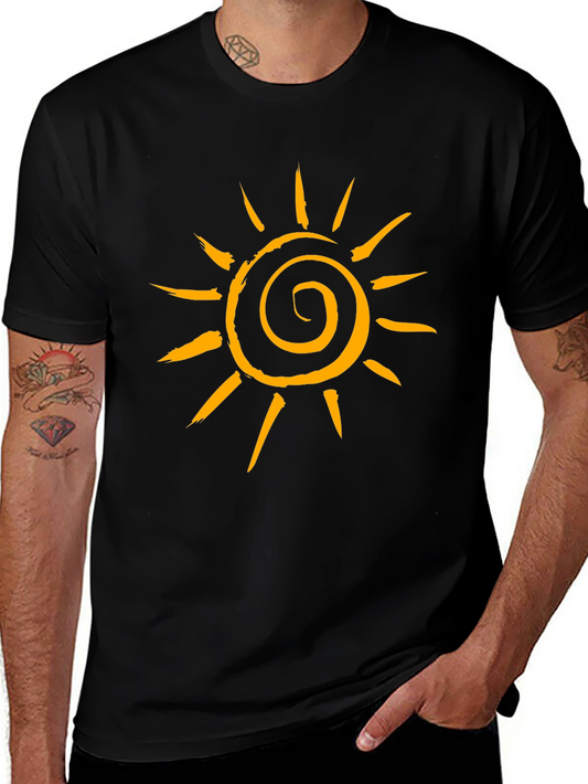 Sun Graphic T-Shirt - Black Cotton Tee
