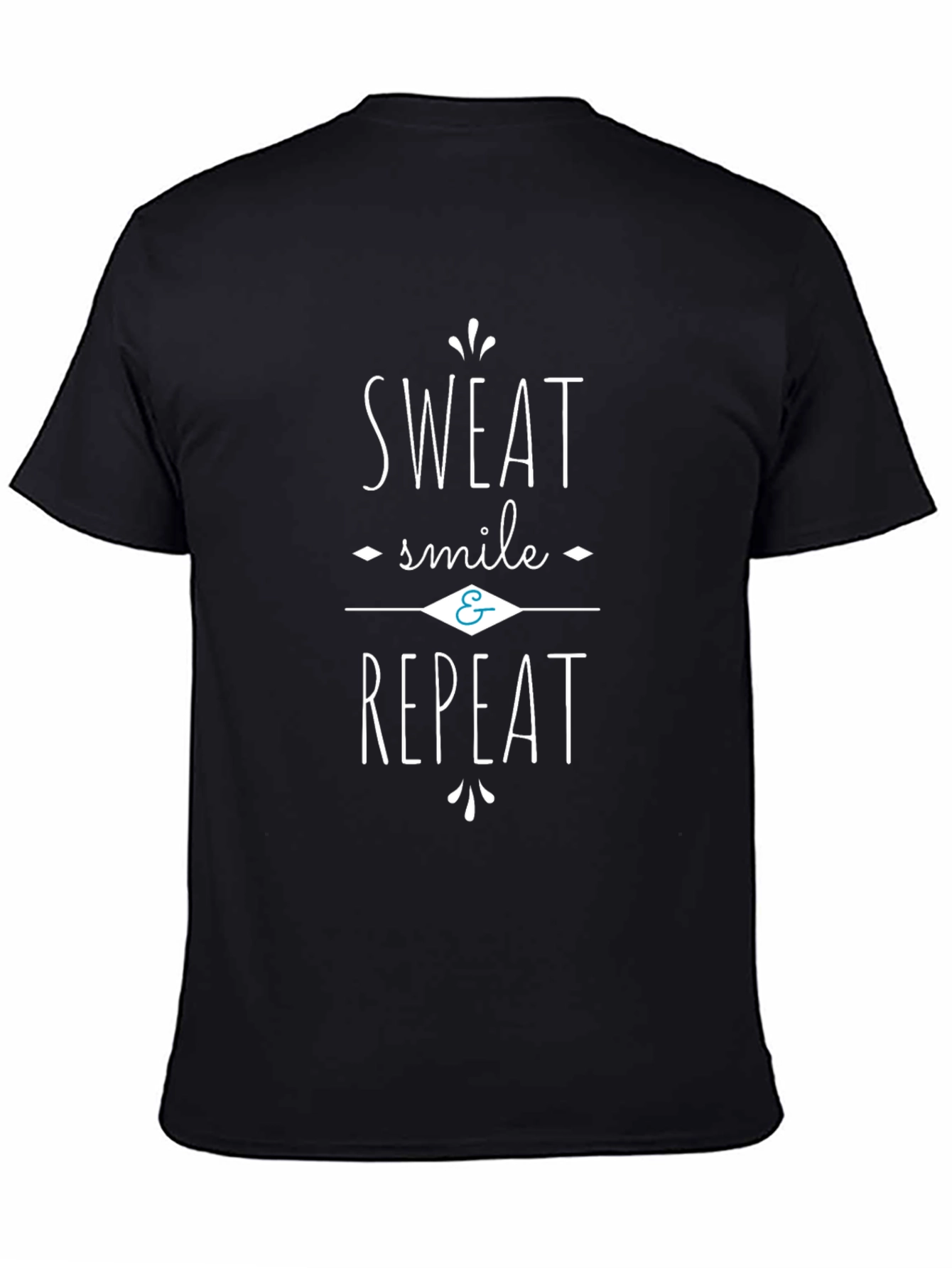 Sweat Smile Repeat Black Graphic Tee Shirt