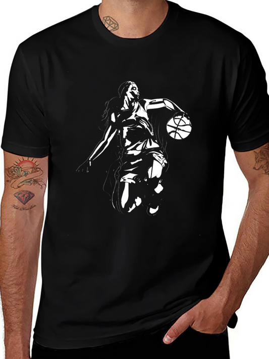 Basketball Player Graphic Black T-Shirt