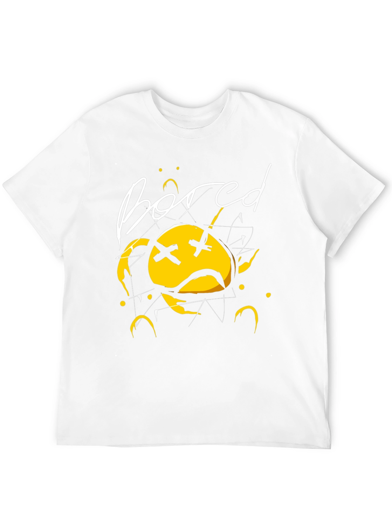 Bored Face Graphic T-Shirt - Stylish Black Tee