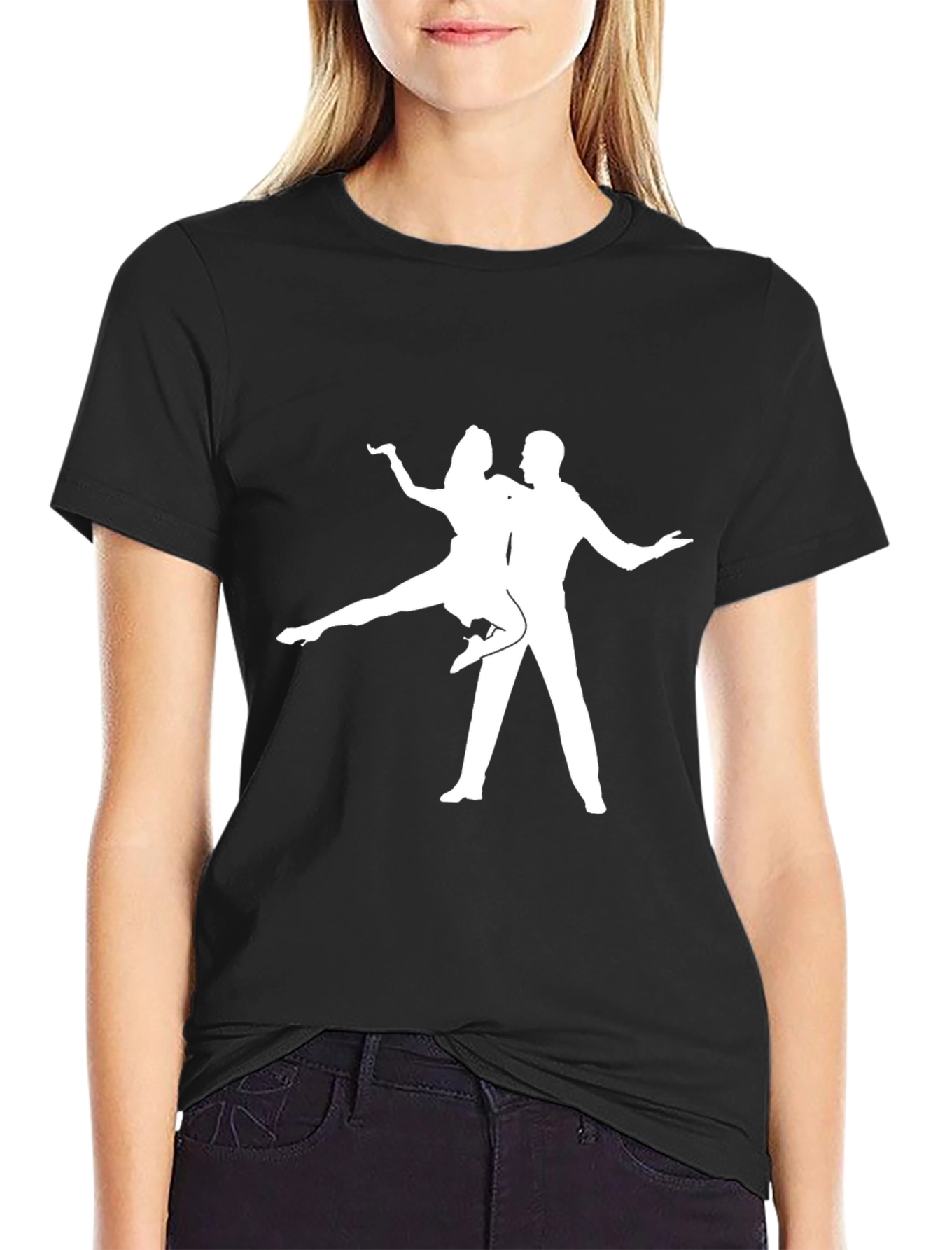 Dancing Couple Graphic T-Shirt - Black