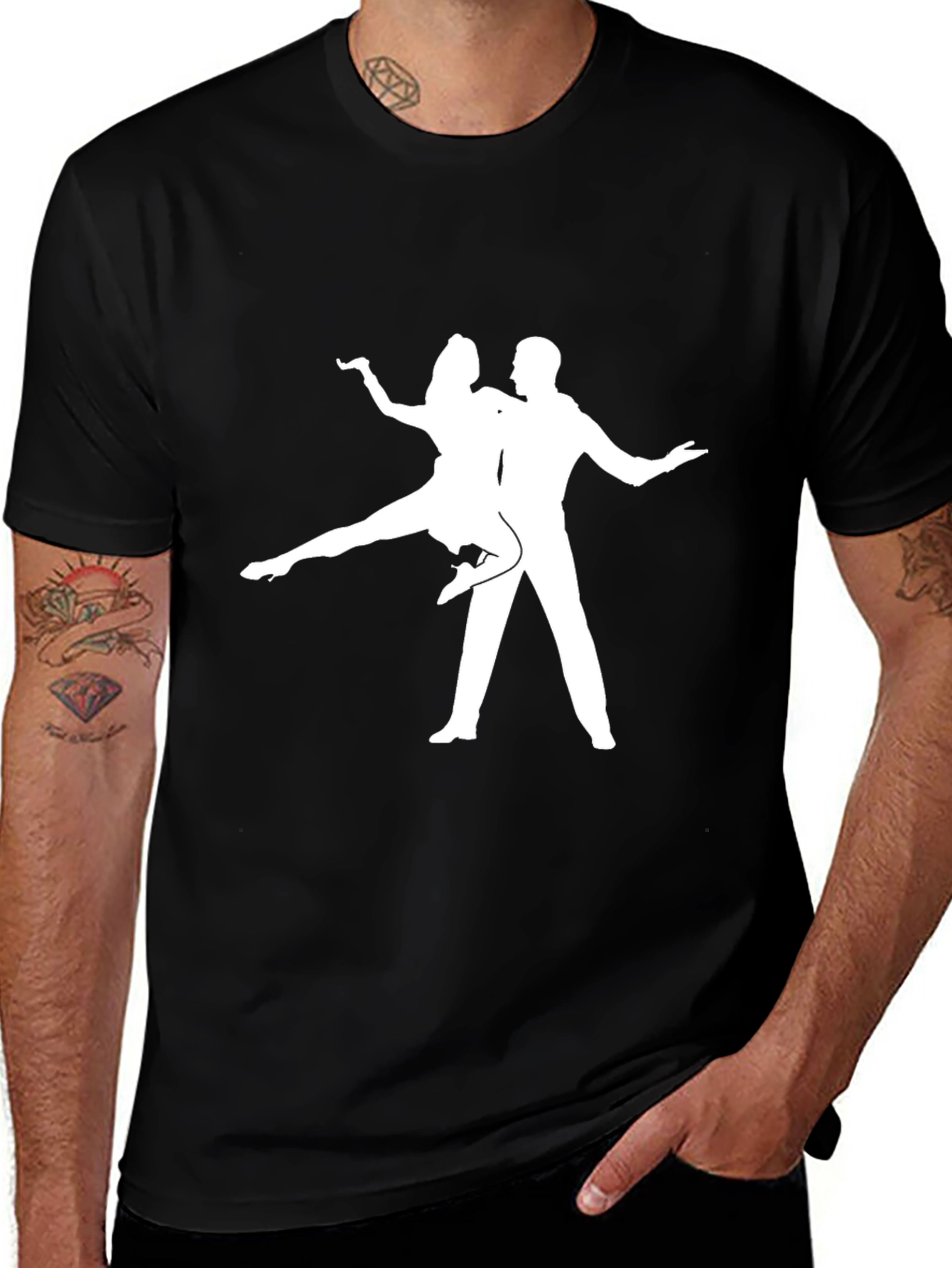 Dancing Couple Graphic T-Shirt - Black