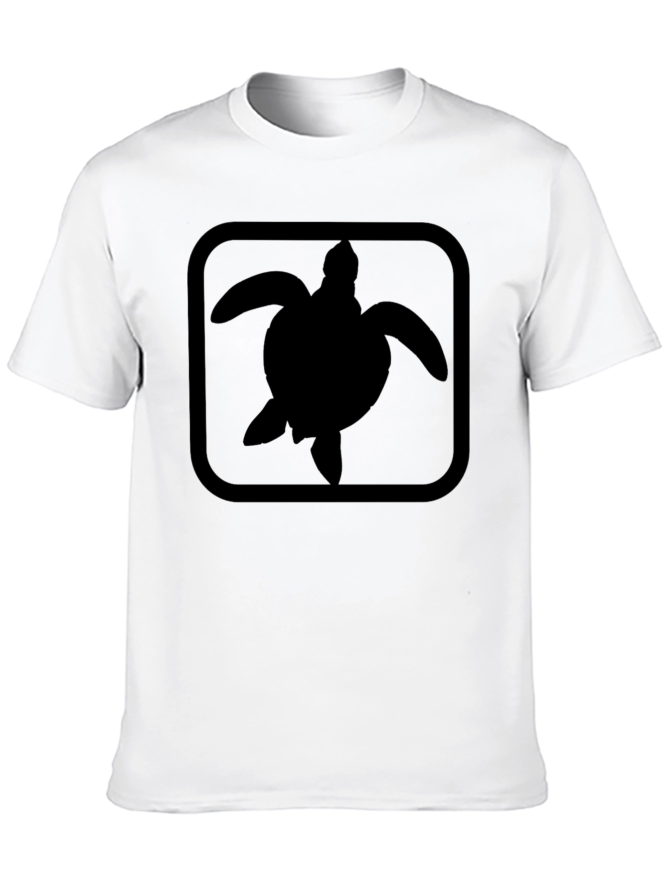 Turtle Silhouette Graphic Print Black T-Shirt