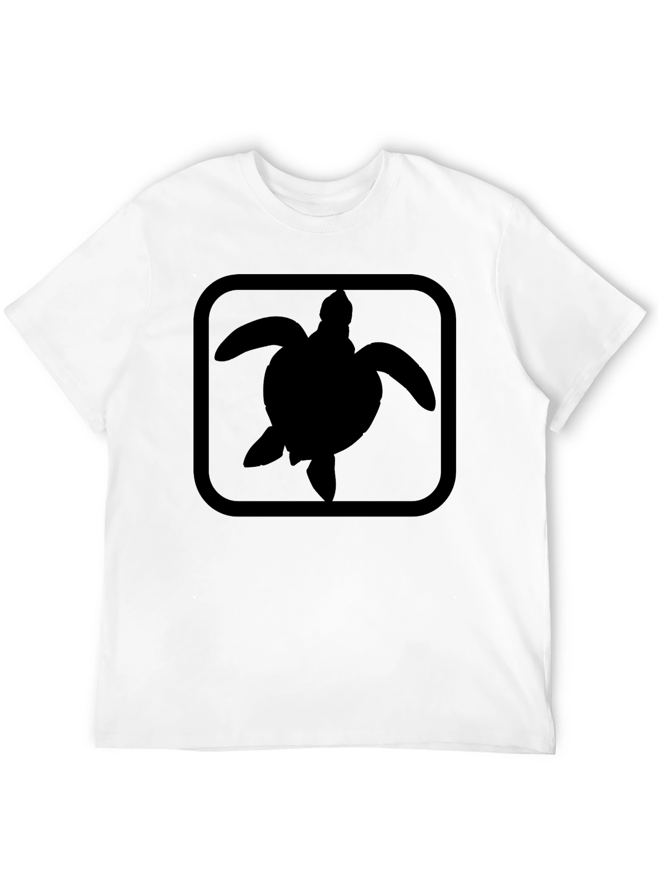 Turtle Silhouette Graphic Print Black T-Shirt