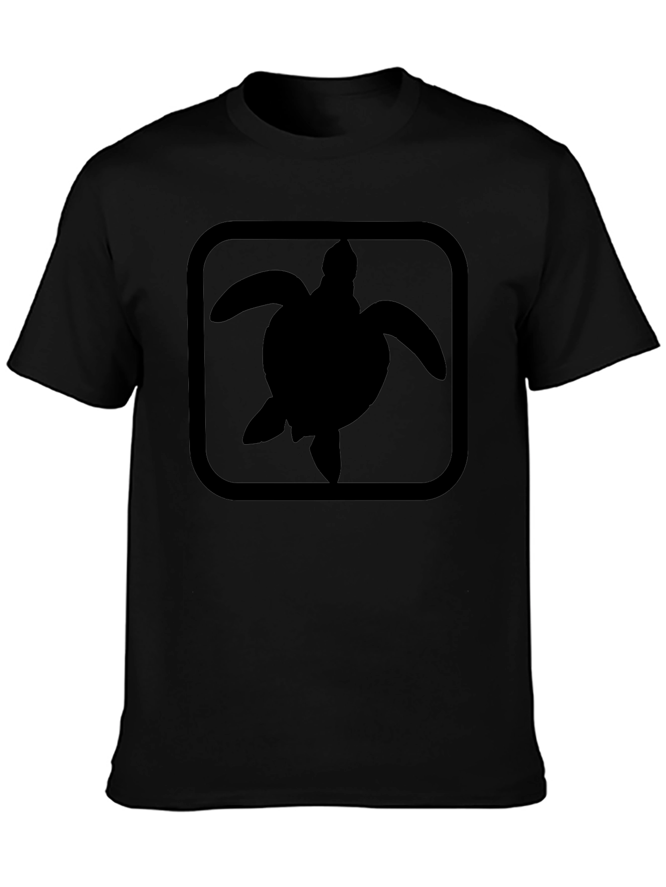 Turtle Silhouette Graphic Print Black T-Shirt