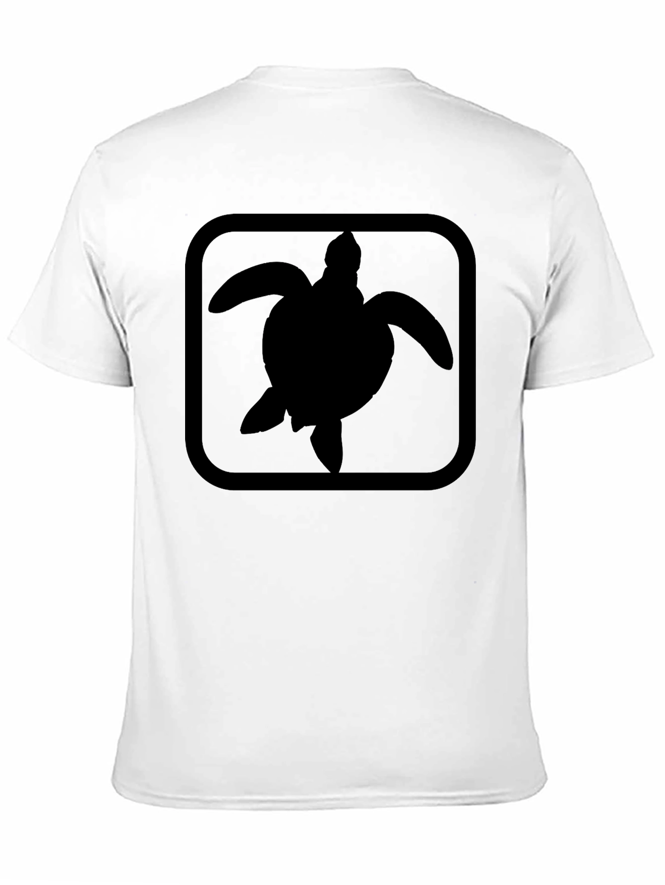 Turtle Silhouette Graphic Print Black T-Shirt