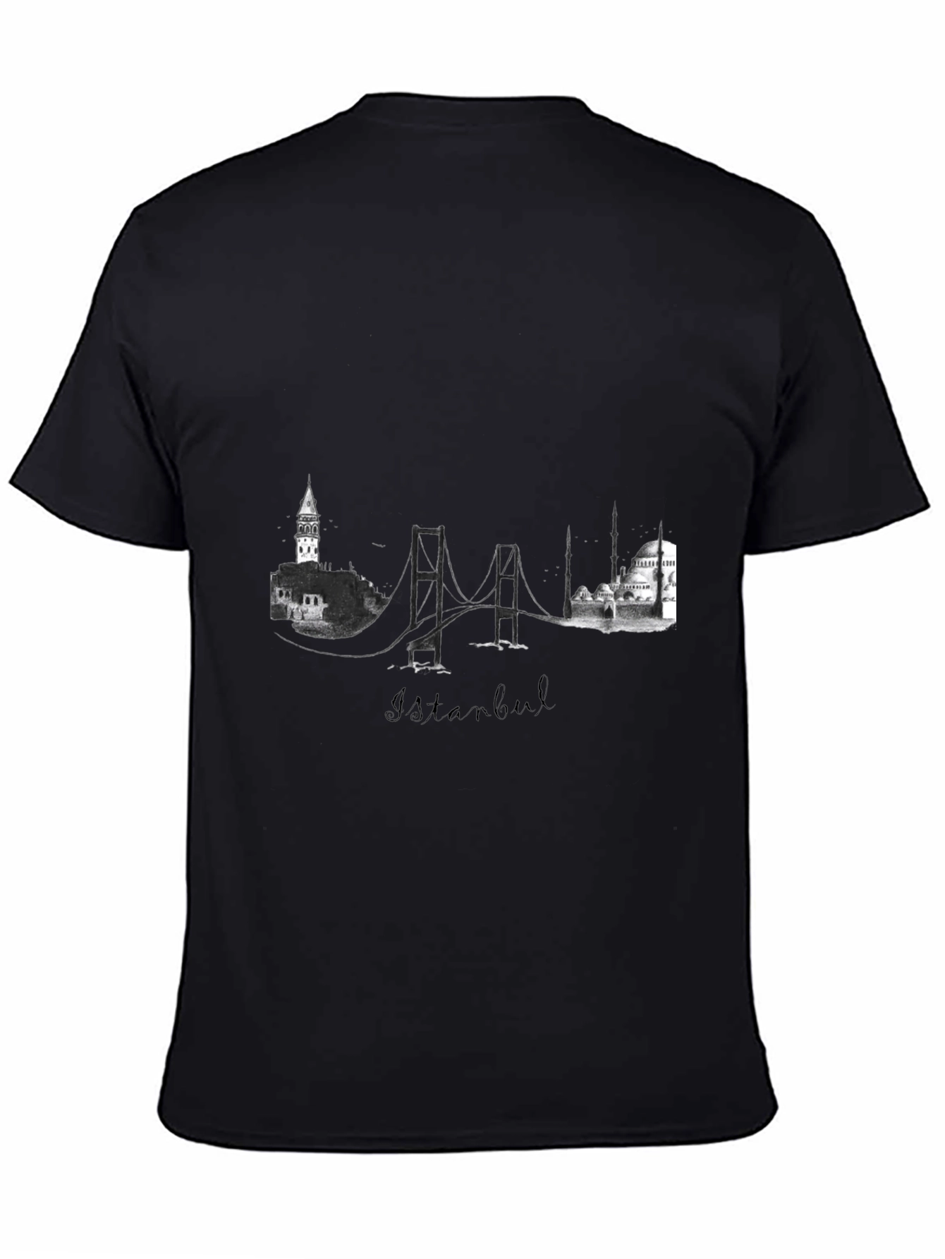 Istanbul Skyline Black T-Shirt