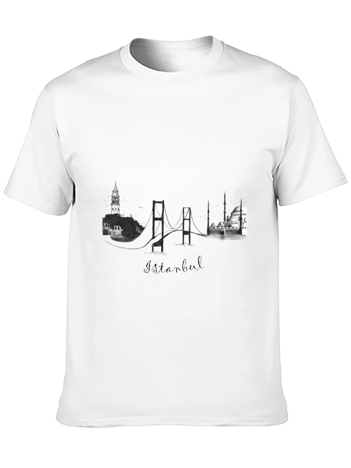 Istanbul Skyline Black T-Shirt