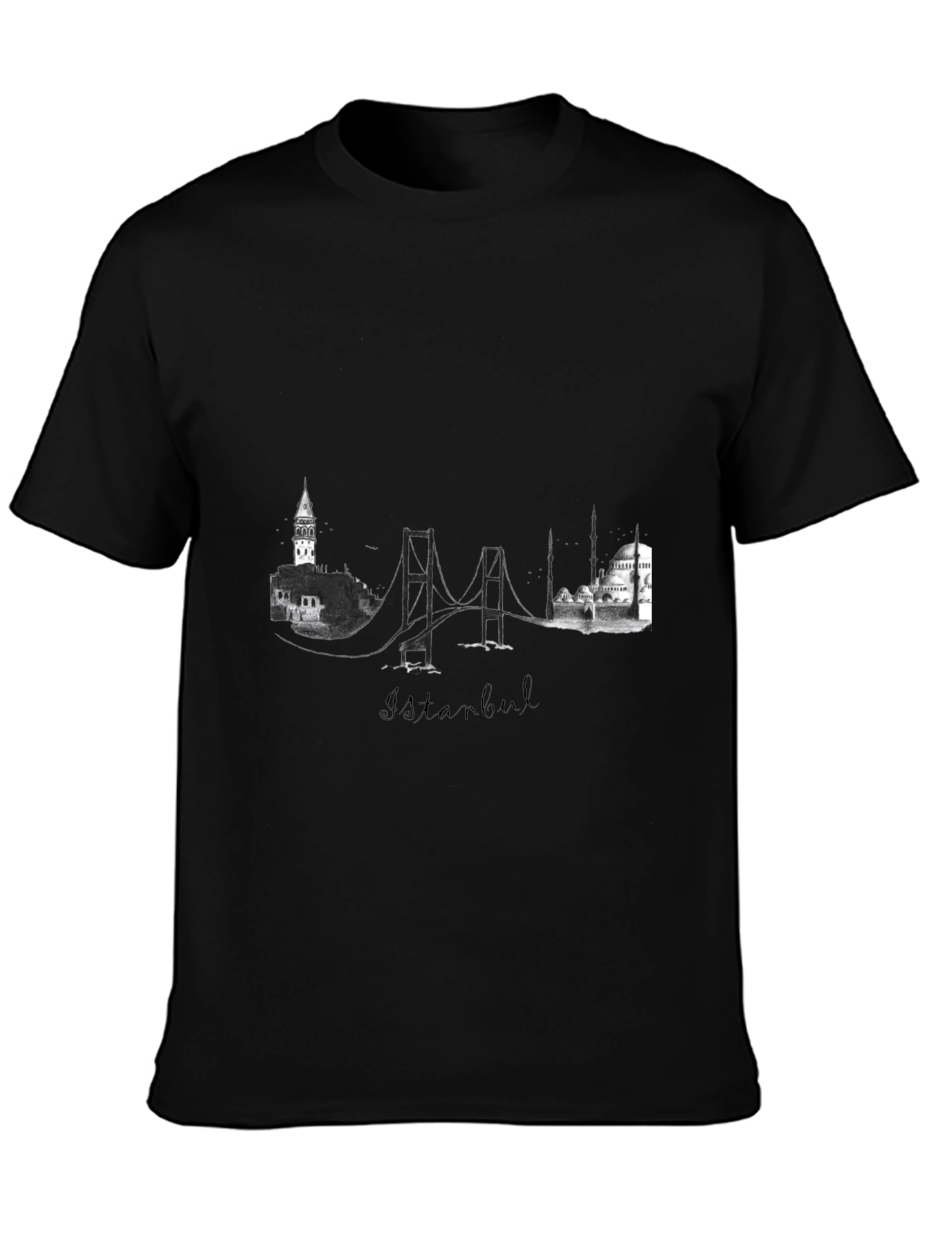 Istanbul Skyline Black T-Shirt