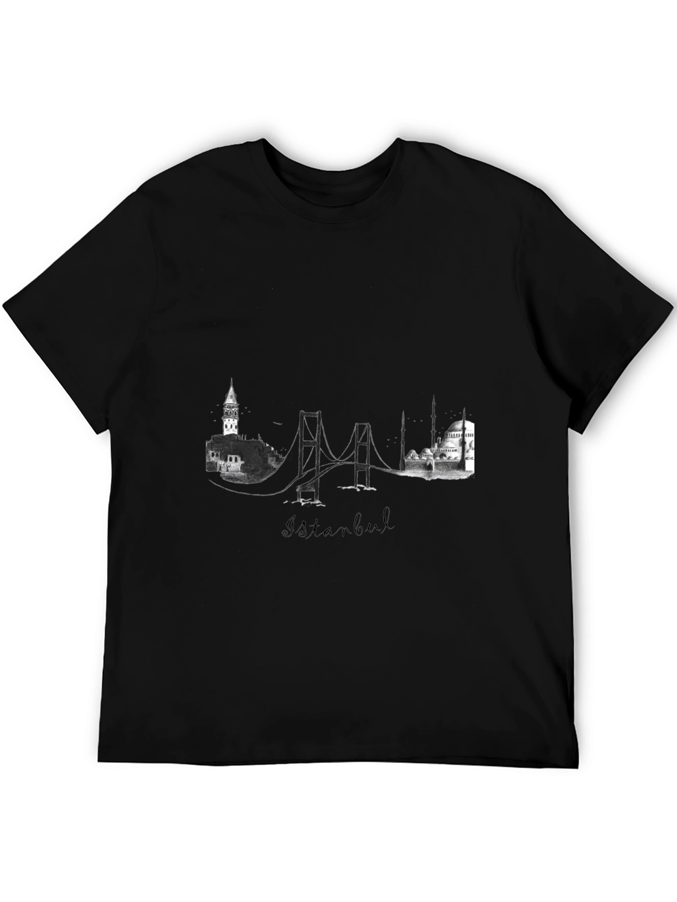 Istanbul Skyline Black T-Shirt