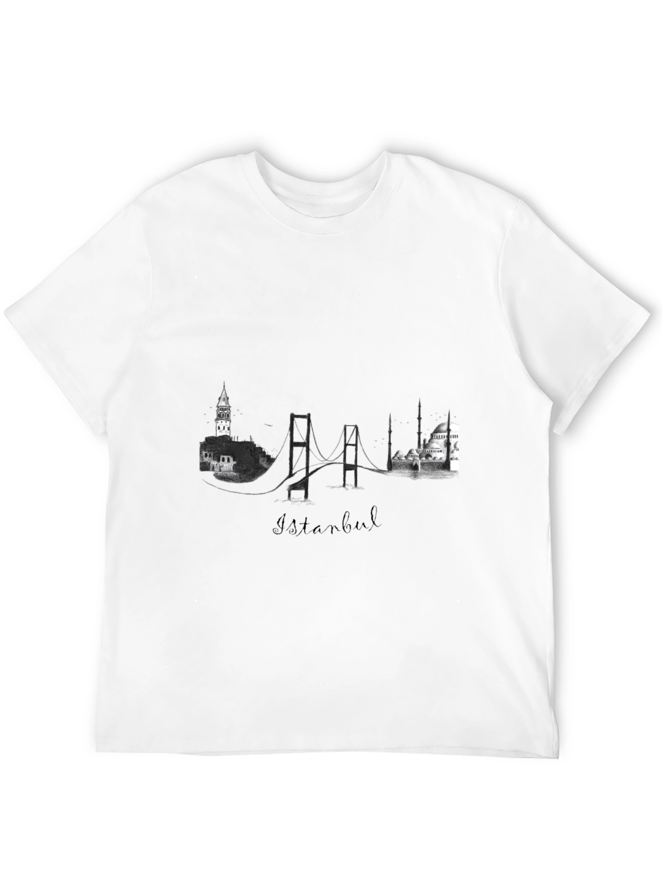 Istanbul Skyline Black T-Shirt