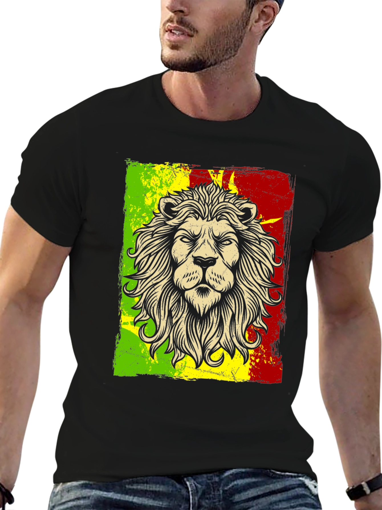 Rasta Lion Graphic T-Shirt - Reggae Style