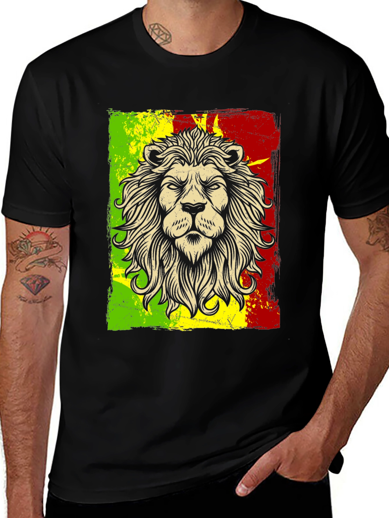Rasta Lion Graphic T-Shirt - Reggae Style