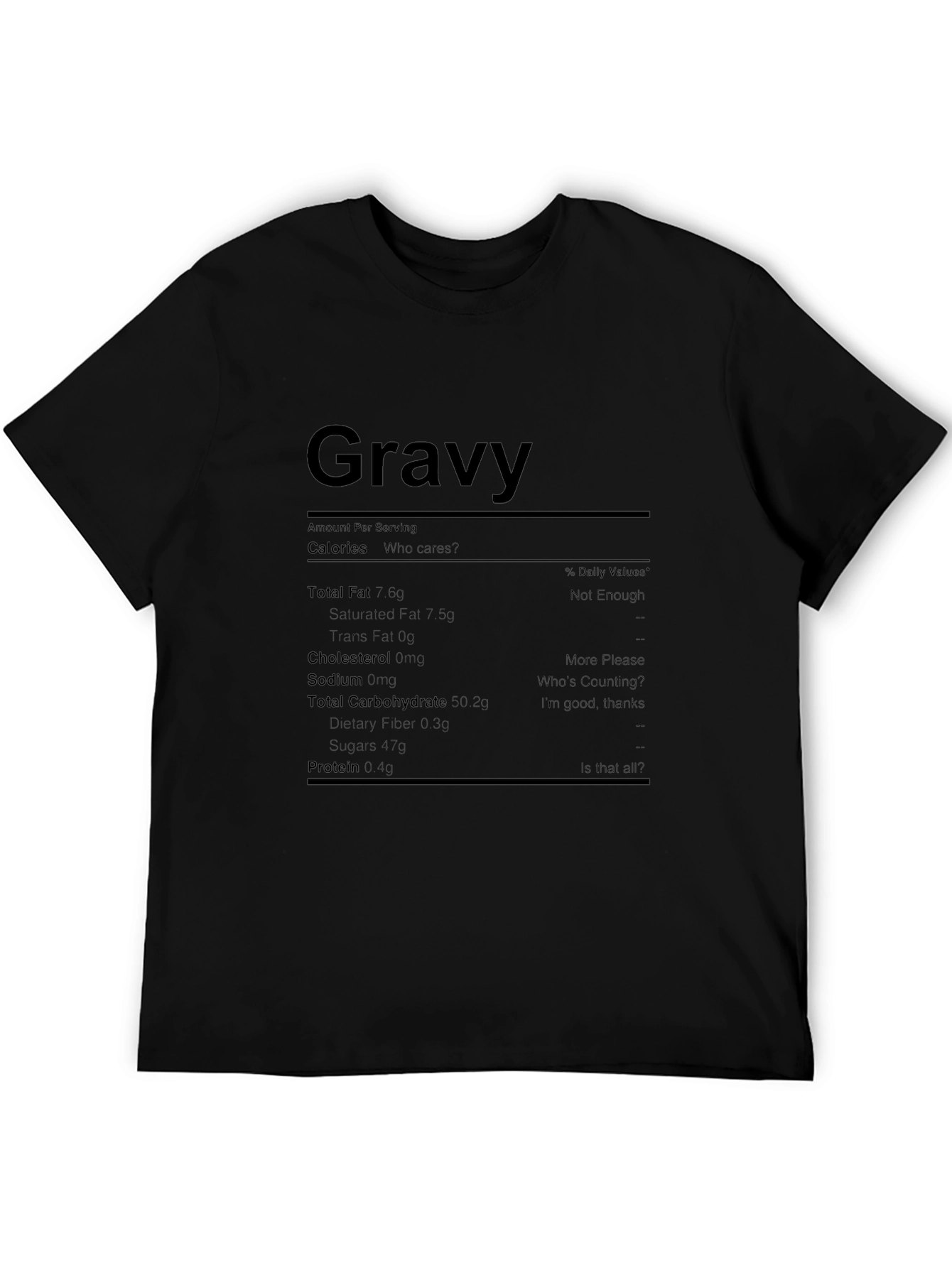 Humorous Gravy Nutrition Facts T-Shirt