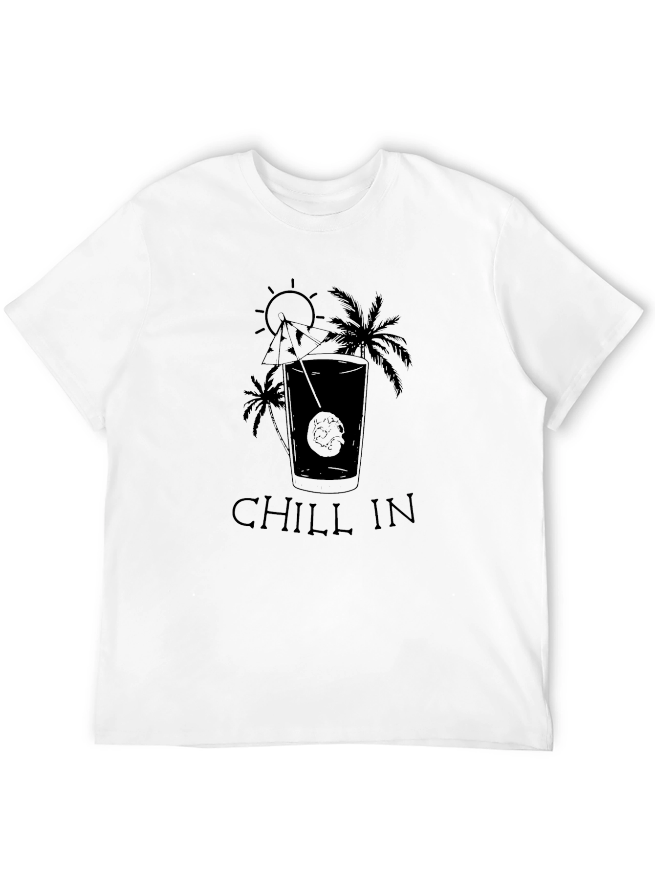 Chill In Paradise Black Graphic T-Shirt
